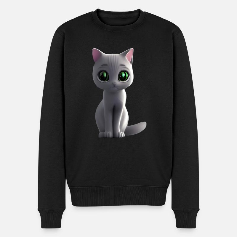 graue katze frei - Männer Premium Bio Pullover - Schwarz