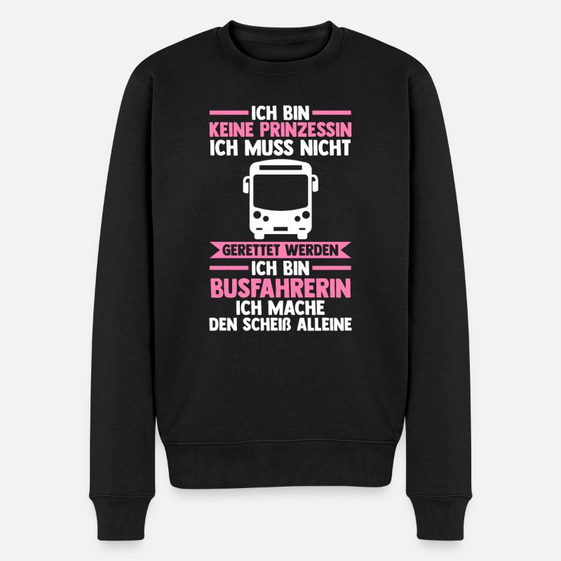 Bus Prinzessin Busfahrerin - Männer Premium Bio Pullover - Schwarz