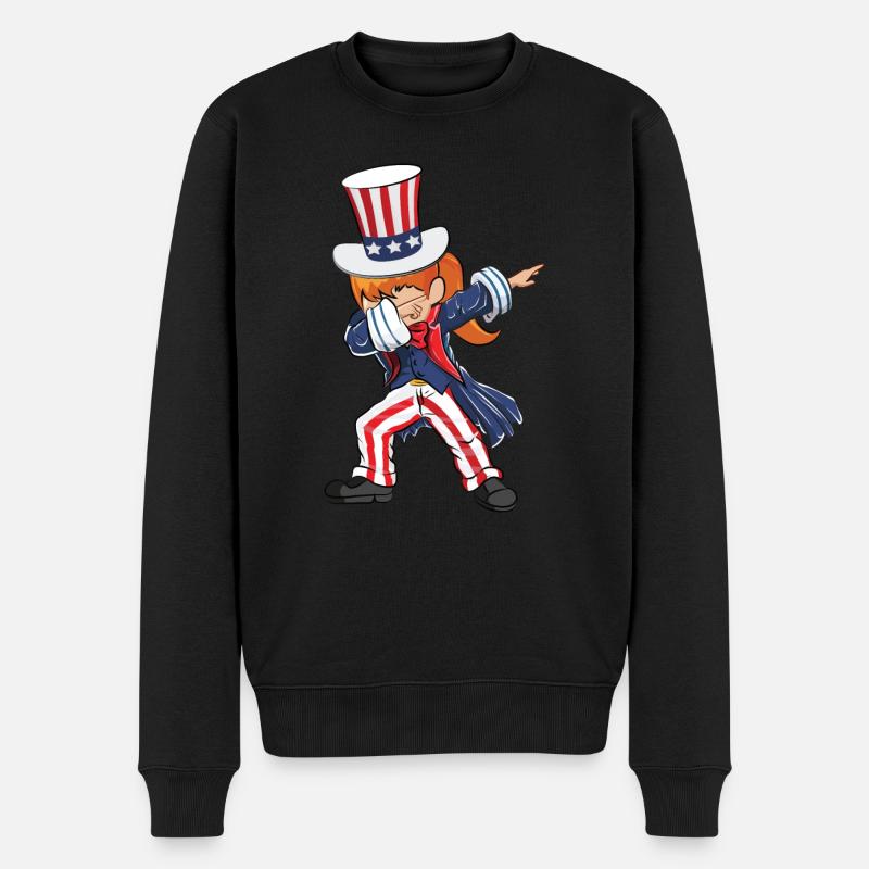 4. Juli Dabbing US - Männer Premium Bio Pullover - Schwarz