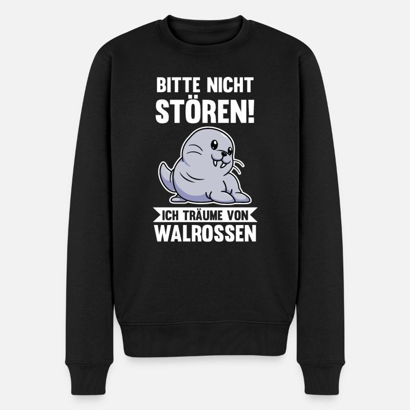 Walross - Männer Premium Bio Pullover - Schwarz