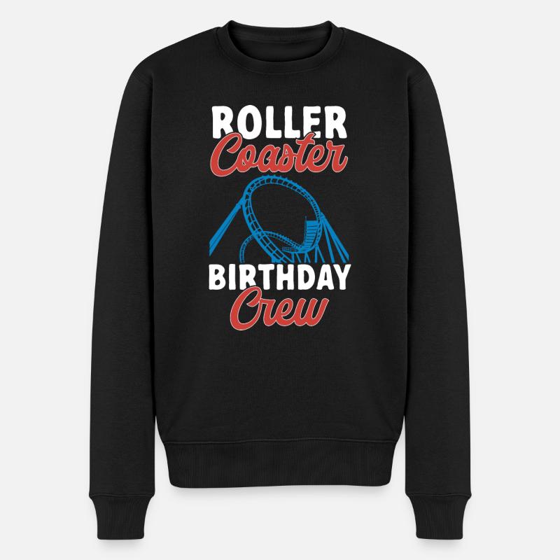 Achterbahn Rollercoaster Freizeitpark - Männer Premium Bio Pullover - Schwarz