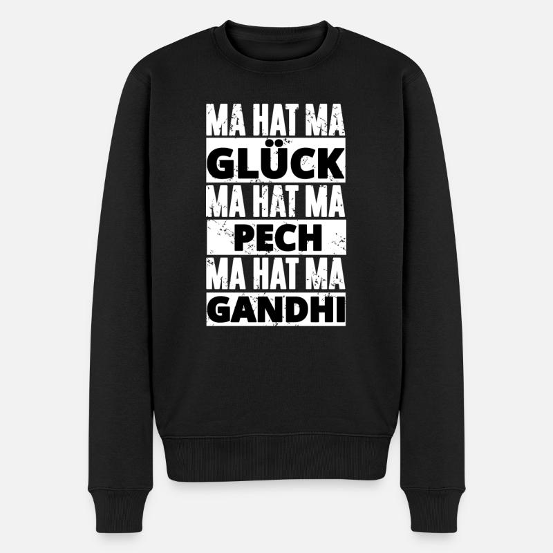 Lustiger Spruch - Männer Premium Bio Pullover - Schwarz