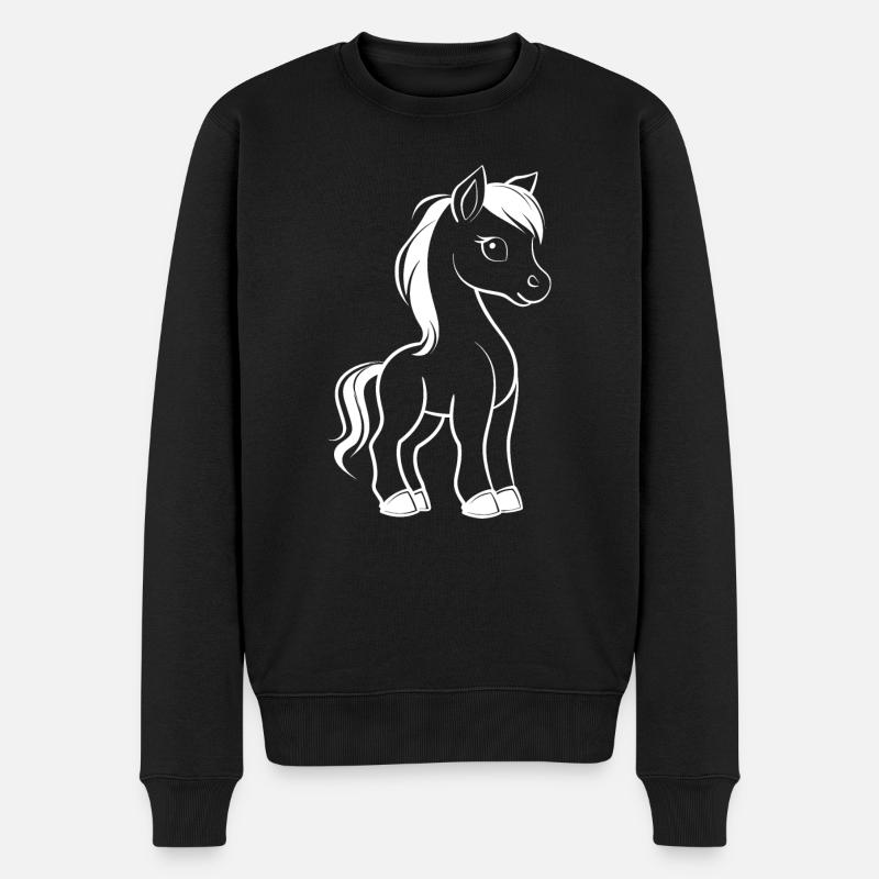 Pony - Männer Premium Bio Pullover - Schwarz