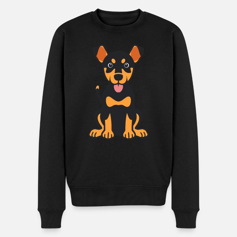 Dobermann - Männer Premium Bio Pullover - Schwarz