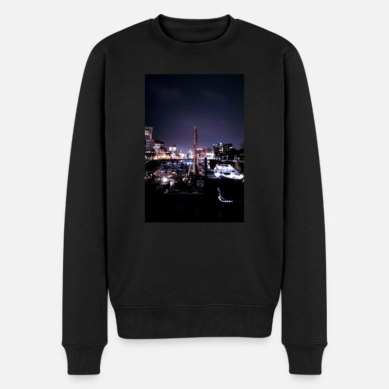 Hafen,medienhafen, Düsseldorf,skyline,Poster - Männer Premium Bio Pullover - Schwarz
