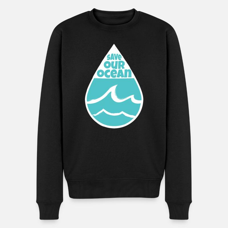 Save the Ocean for Planet A - Pull Premium bio Homme - noir