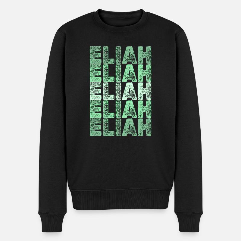 Vorname Eliah - Männer Premium Bio Pullover - Schwarz