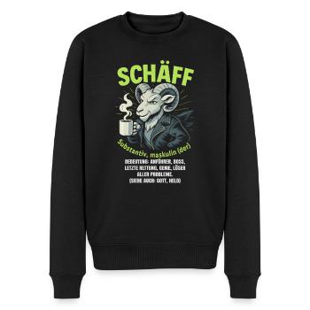 Schaf Spruch Schäff Lustig Geschenkidee Schafe - Männer Premium Bio Pullover - Schwarz - Vorne - Nico (187cm)