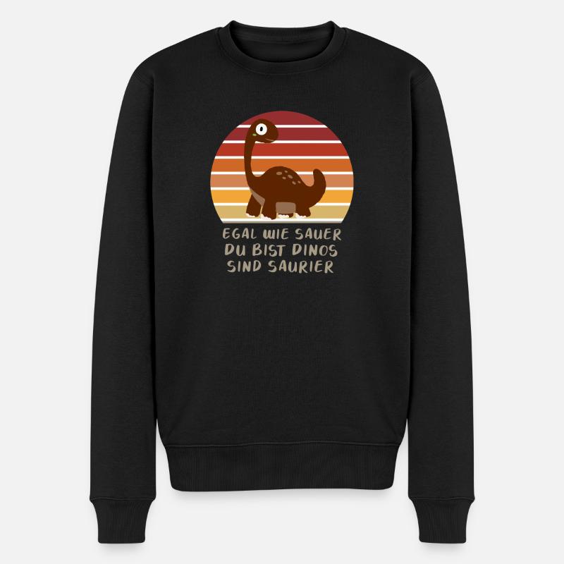 Dino Dinosaurier Trex Urzeit Geschenk - Männer Premium Bio Pullover - Schwarz