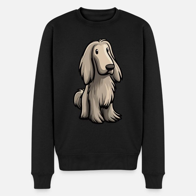 Chien de chasse afghan mignon - Pull Premium bio Homme - noir