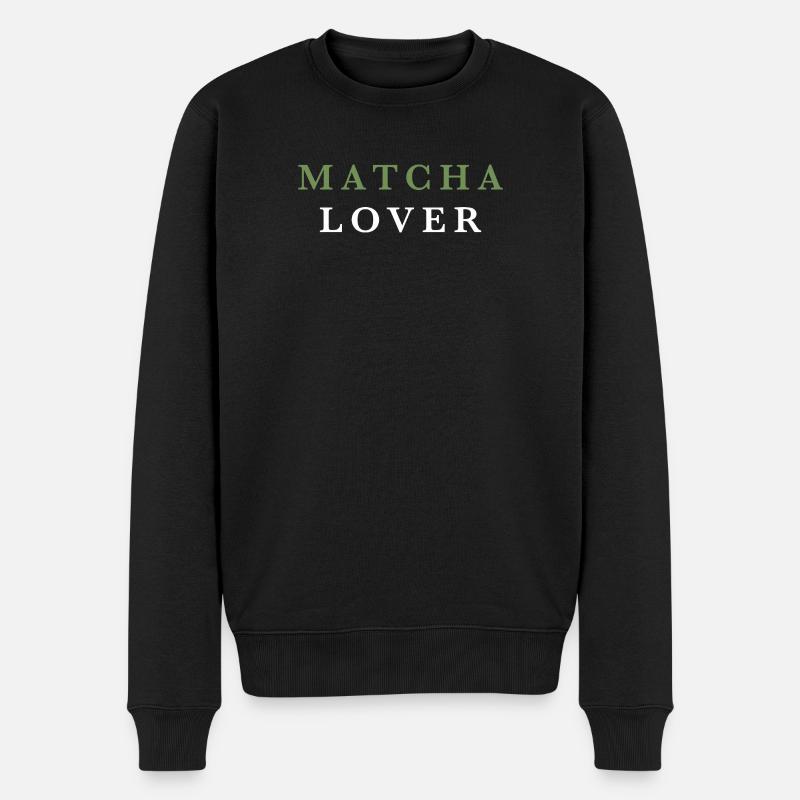 Matcha Lover Grüner Tee Liebhaber - Männer Premium Bio Pullover - Schwarz