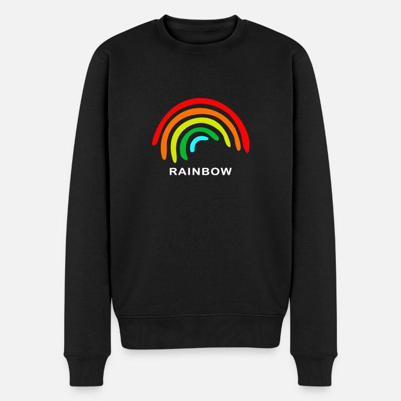 Rainbow - Männer Premium Bio Pullover - Schwarz