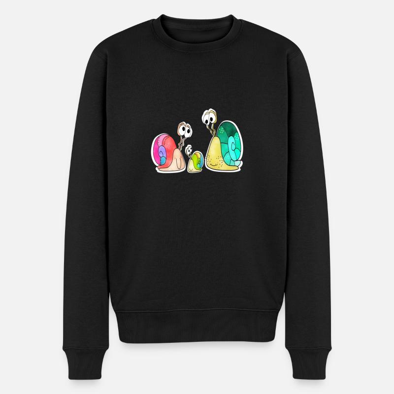 Schneckeneltern mit Kind - Männer Premium Bio Pullover - Schwarz