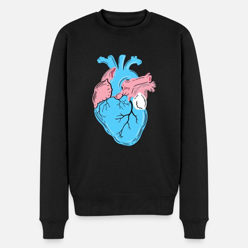 Trans Pride Coeur - Pull Premium bio Homme - noir