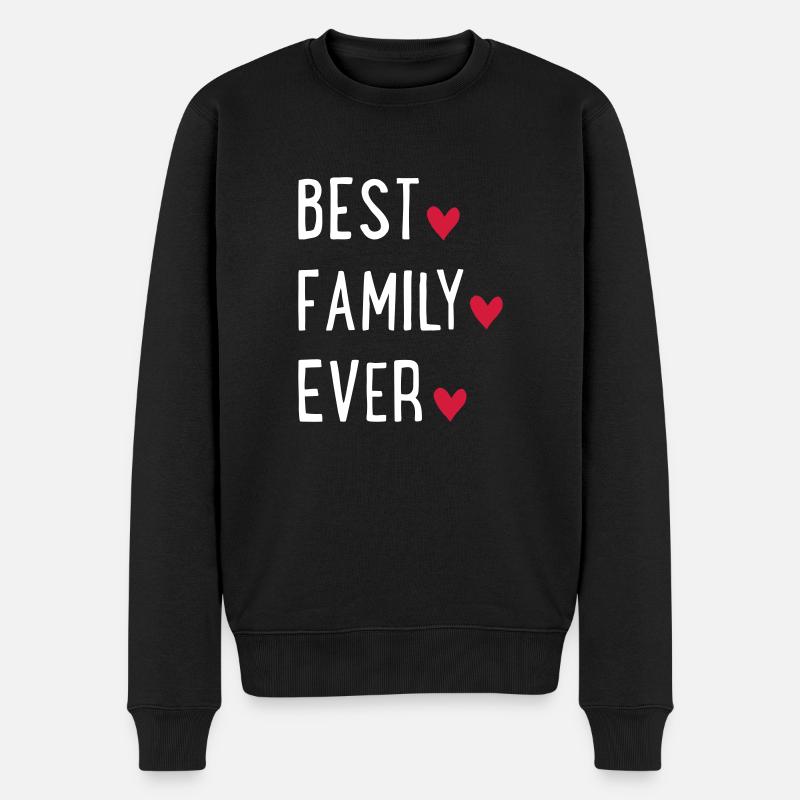 Beste Familie der Welt - Männer Premium Bio Pullover - Schwarz