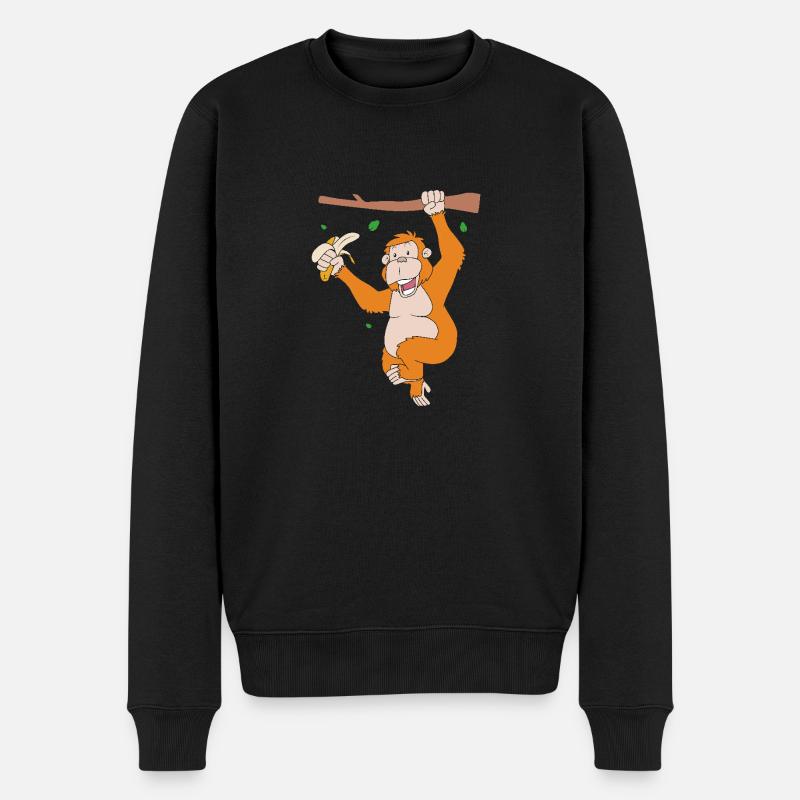 Orang-outan - Pull Premium bio Homme - noir