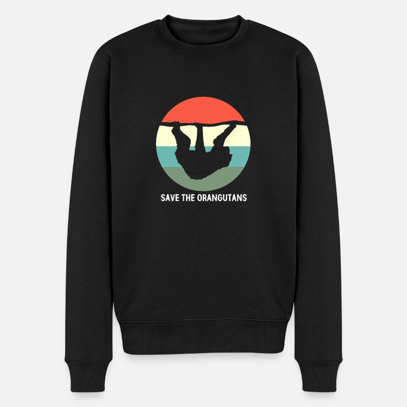 Orang Utan - Männer Premium Bio Pullover - Schwarz