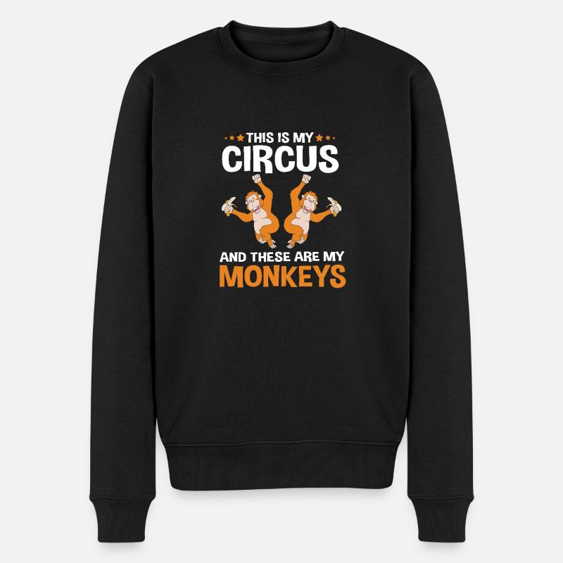 Orang Utan - Männer Premium Bio Pullover - Schwarz