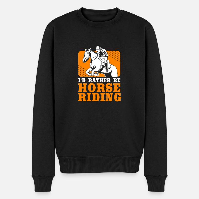 Springreiten Springpferd - Männer Premium Bio Pullover - Schwarz