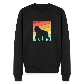 Gorilla - Männer Premium Bio Pullover - Schwarz - Vorne - Nico (187cm)