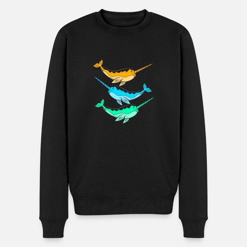 Narwal - Männer Premium Bio Pullover - Schwarz