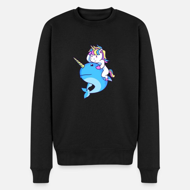 Narwal - Männer Premium Bio Pullover - Schwarz