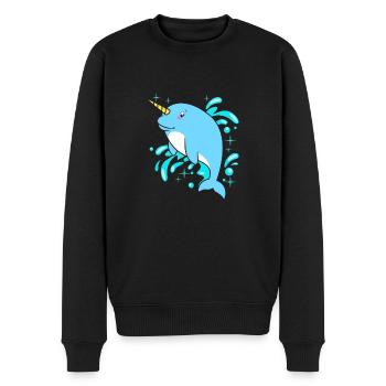 Narwal - Männer Premium Bio Pullover - Schwarz - Vorne - Nico (187cm)
