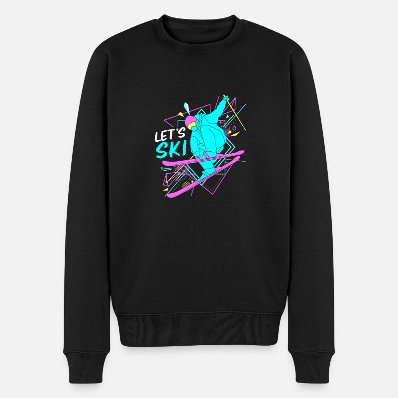Ski Skiurlaub - Männer Premium Bio Pullover - Schwarz