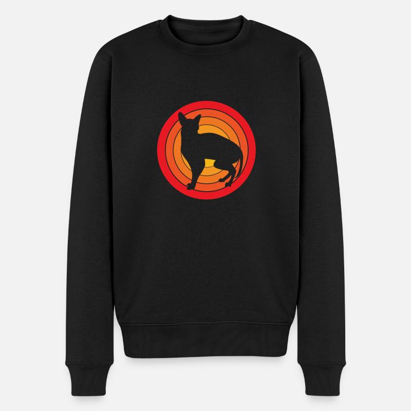 Sphynx Katzen - Männer Premium Bio Pullover - Schwarz