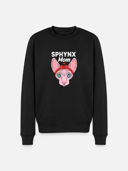Maman chat Sphynx - Pull Premium bio Homme - noir