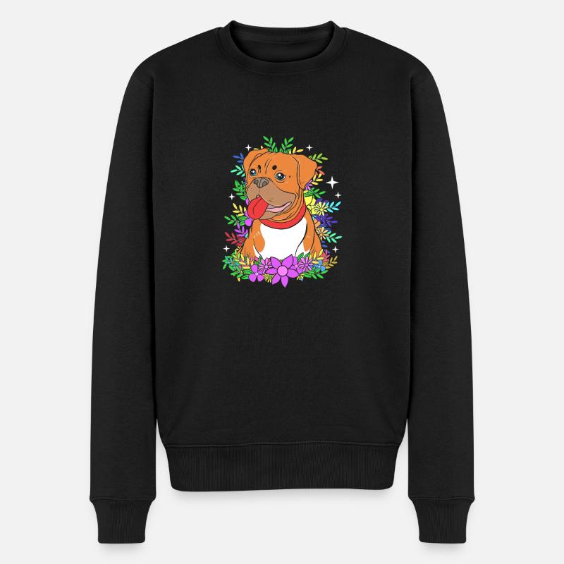 Chien Boxer - Pull Premium bio Homme - noir