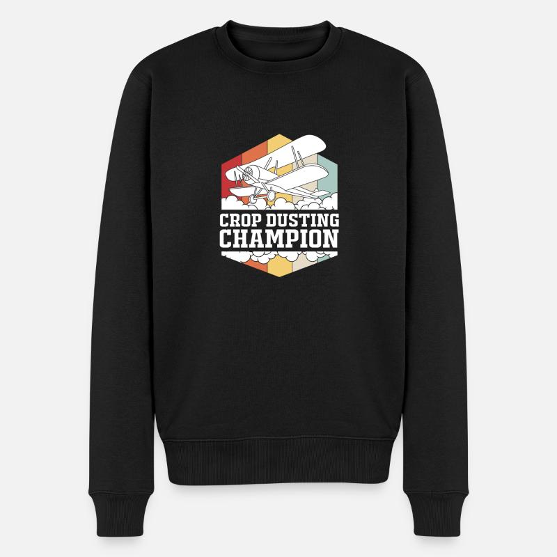Crop Duster Flugzeug Pilot Geschenk - Männer Premium Bio Pullover - Schwarz