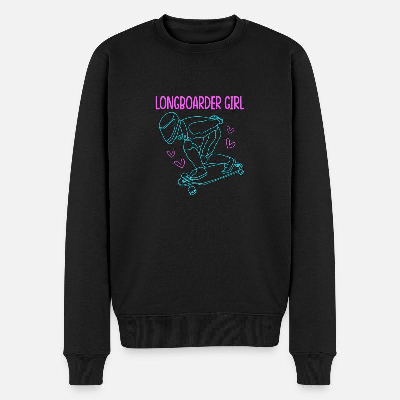 Longboard Longboarder Longboarding - Männer Premium Bio Pullover - Schwarz