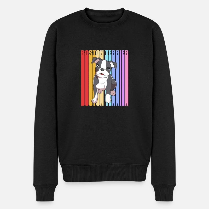 Boston Terrier - Männer Premium Bio Pullover - Schwarz