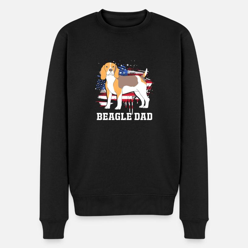 Papa Beagle - Pull Premium bio Homme - noir