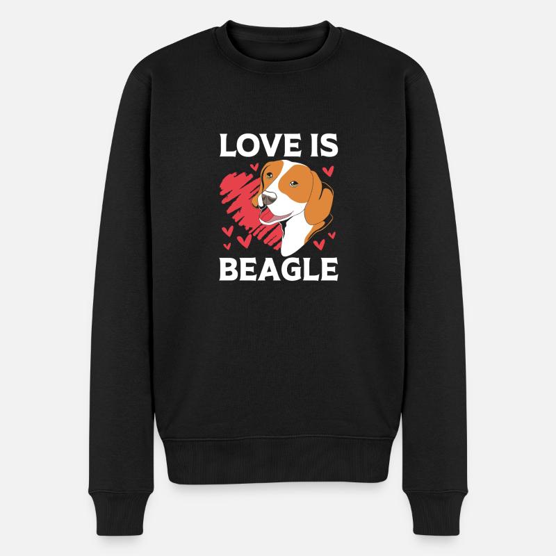 Beagle Papa - Männer Premium Bio Pullover - Schwarz