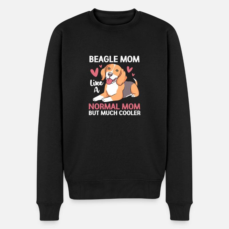 Beagle Mama Mutter Hundemama - Männer Premium Bio Pullover - Schwarz