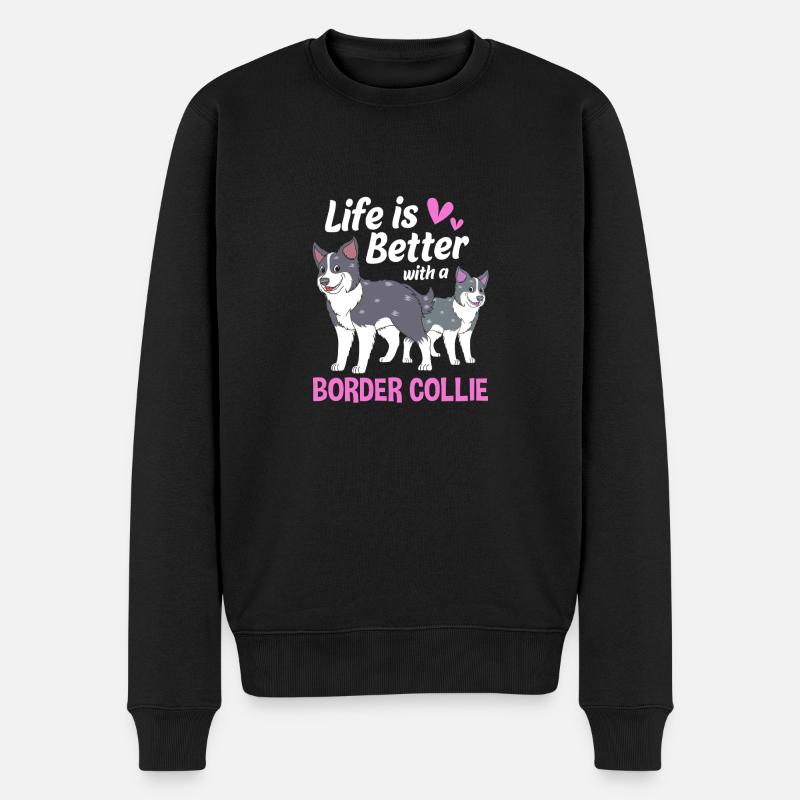 Border Collie - Männer Premium Bio Pullover - Schwarz