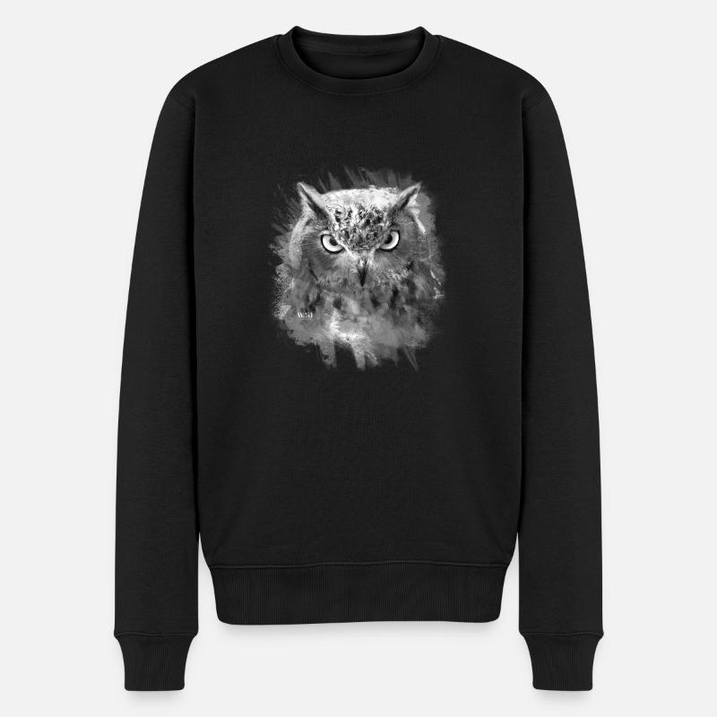 Noir de hibou blanc - Pull Premium bio Homme - noir