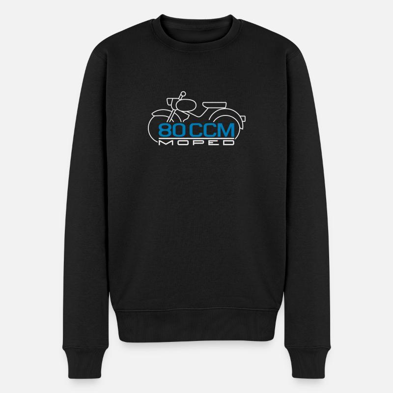 Moped Spatz 80 ccm Emblem - Männer Premium Bio Pullover - Schwarz