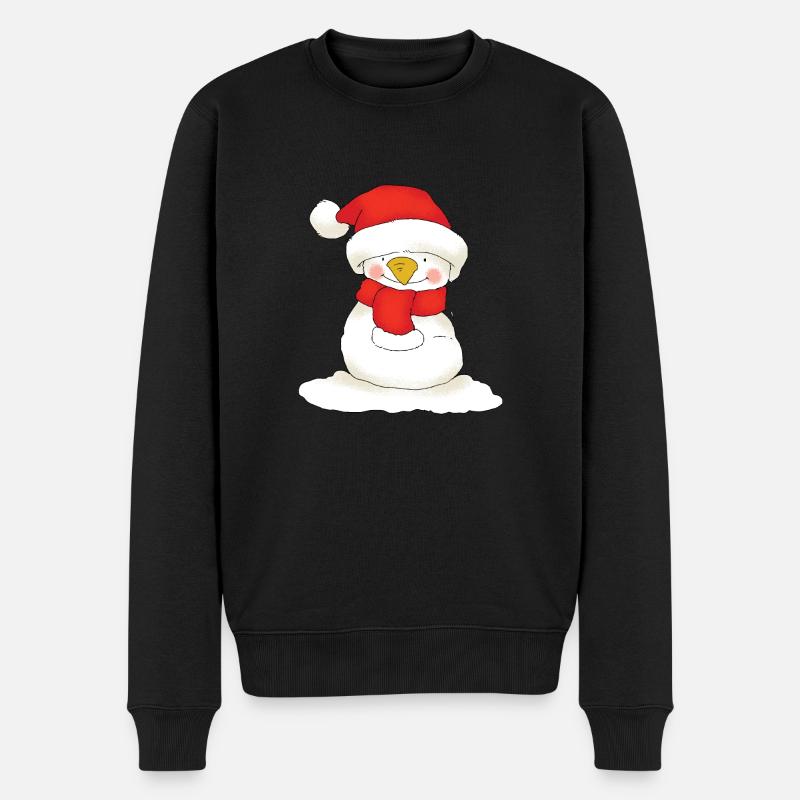 Christmas Snowman - Männer Premium Bio Pullover - Schwarz
