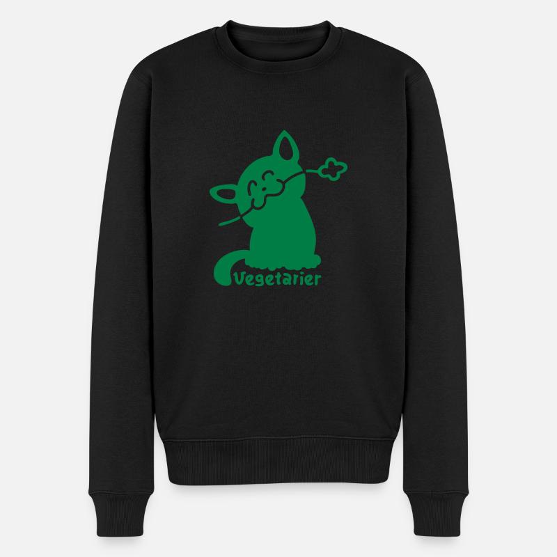 Végétarienne chat - Pull Premium bio Homme - noir