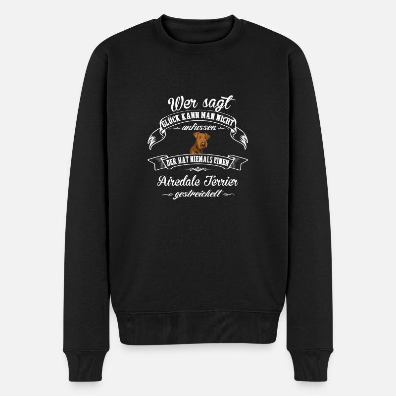 Airedale Terrier Bonheur - Pull Premium bio Homme - noir