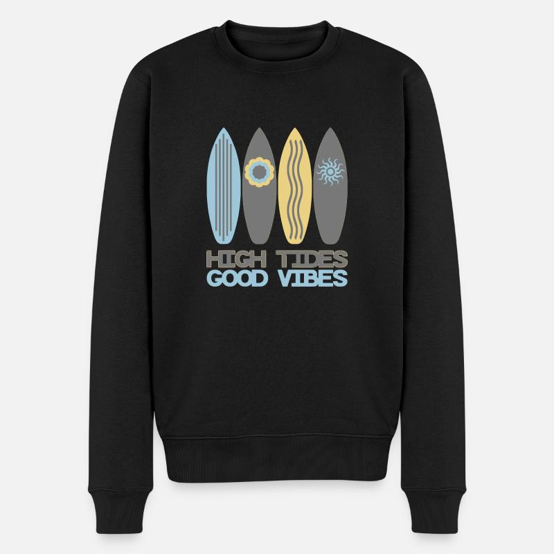 HighTidesGoodVibes - Männer Premium Bio Pullover - Schwarz