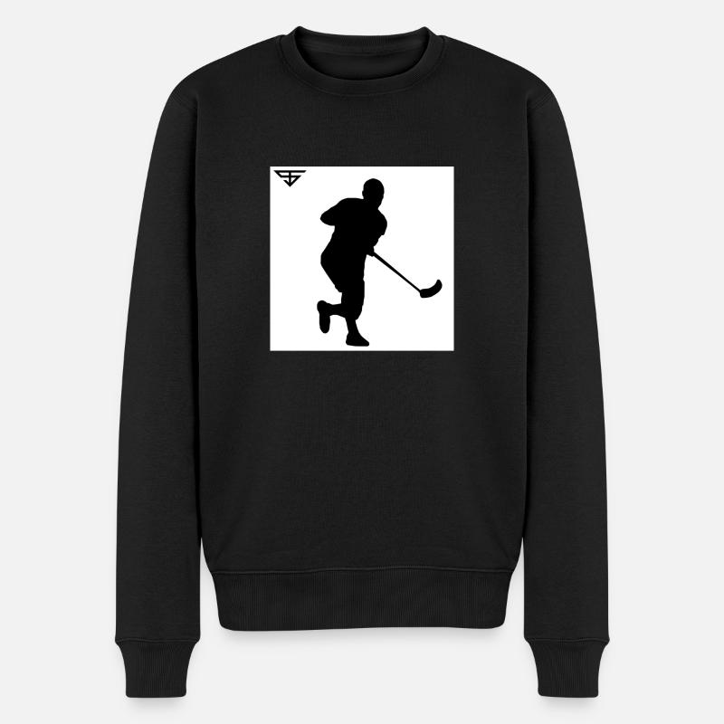 FLOORBALL - Männer Premium Bio Pullover - Schwarz