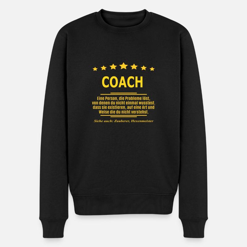 COACH - Männer Premium Bio Pullover - Schwarz
