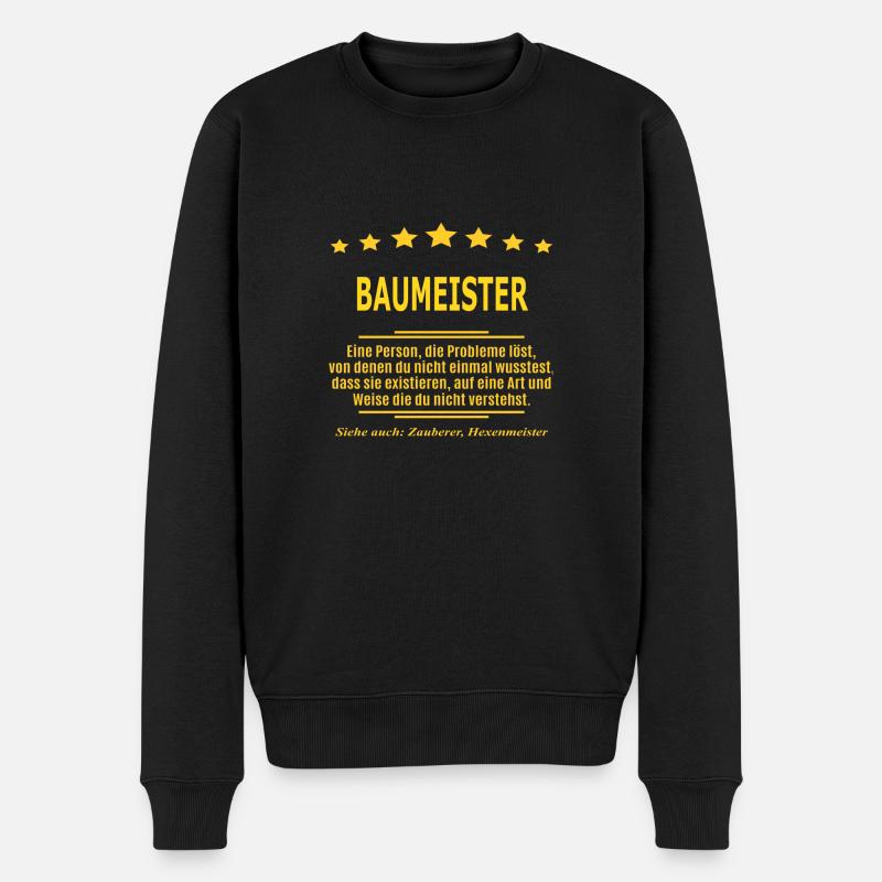 BAUMEISTER - Männer Premium Bio Pullover - Schwarz