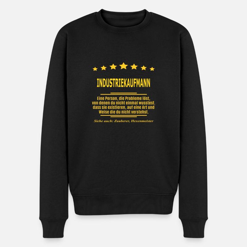 INDUSTRIEKAUFMANN - Männer Premium Bio Pullover - Schwarz