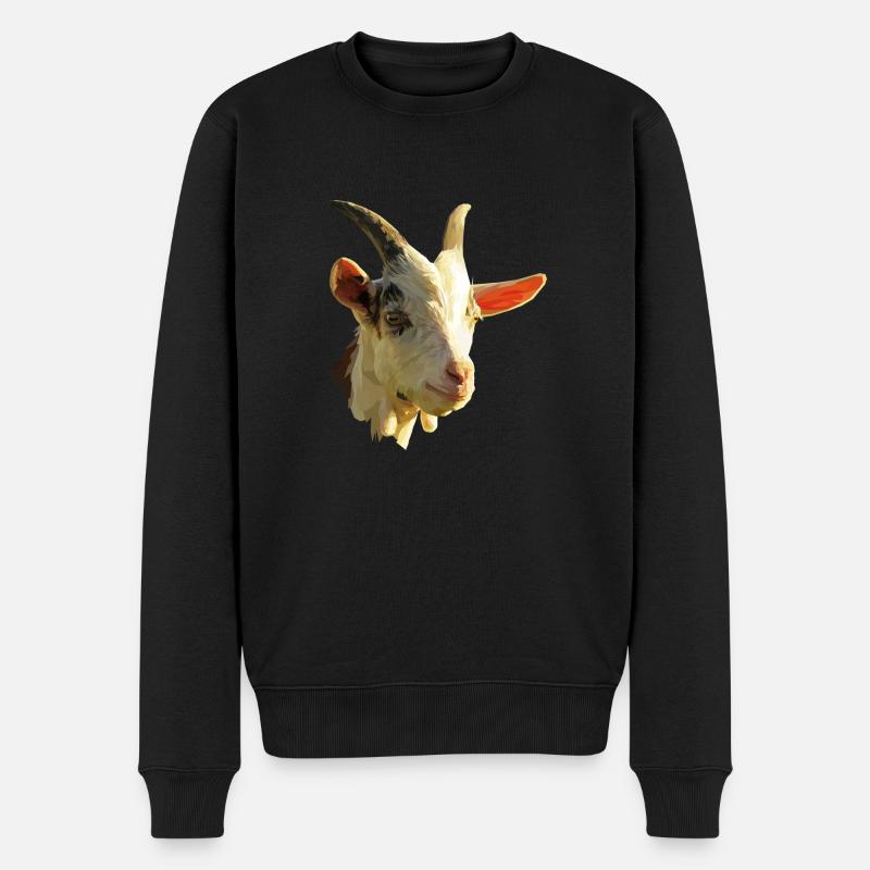 Ziegen T-Shirts Geschenk - Männer Premium Bio Pullover - Schwarz