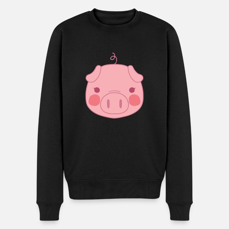 Schwein - Männer Premium Bio Pullover - Schwarz